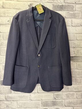 Banana Republic Navy Wool-Blend Two-Button Sport Coat